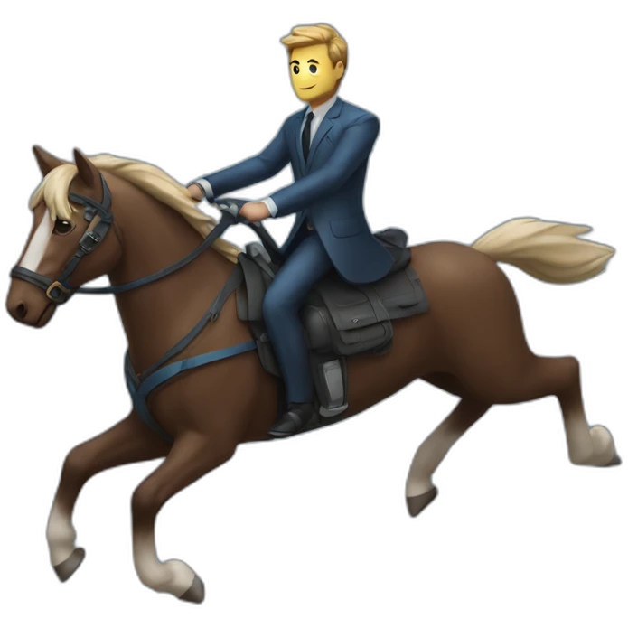 suit man ridding blue starlink emoji