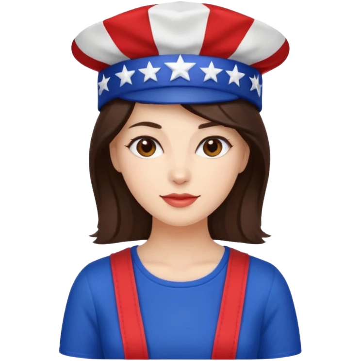 4th of july brunette woman emoji