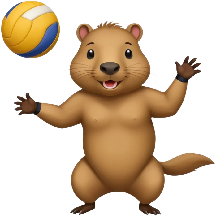 Capybara playing volleyball  emoji