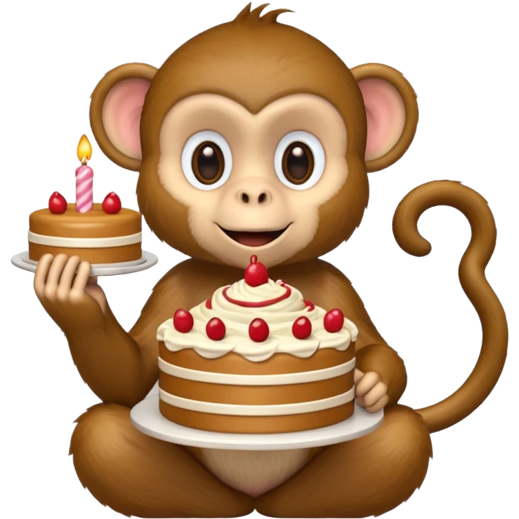 Monkey with cake emoji