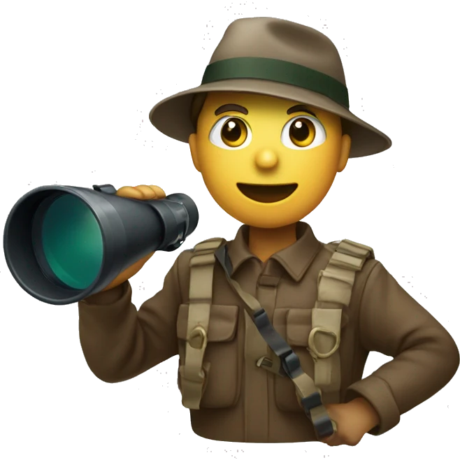 Emoji holding binoculars to its eges emoji