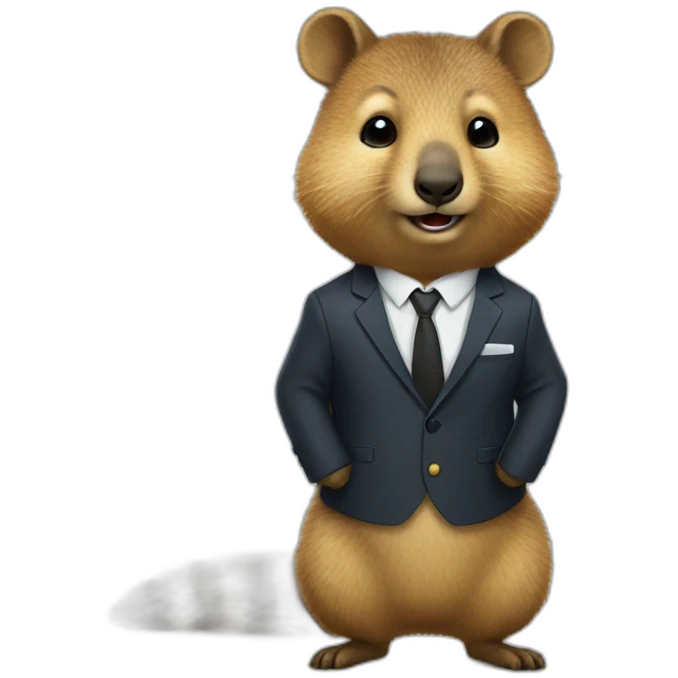 quokka wearing suit emoji