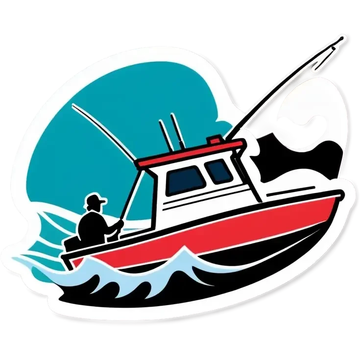 sport fishing boat over wave emoji