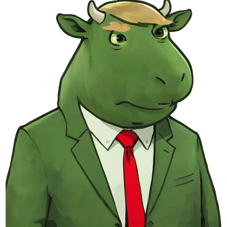 Donald trump with a cow body emoji