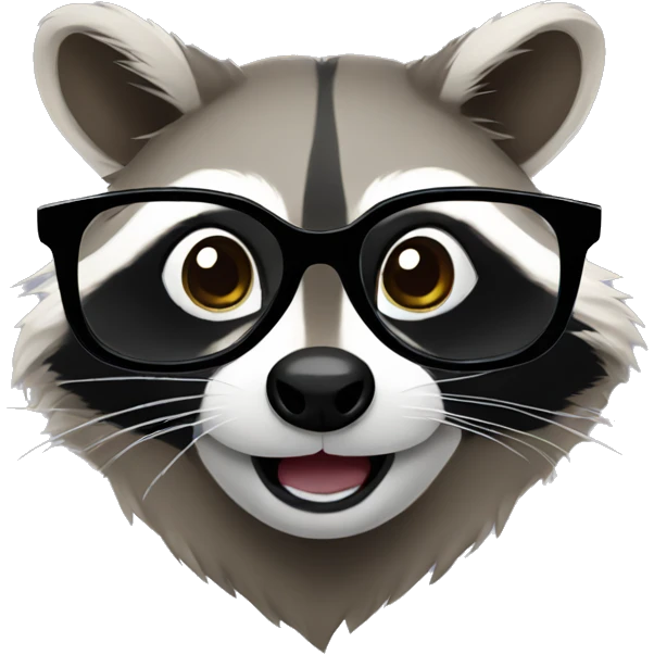 raccoon wearing glasses emoji