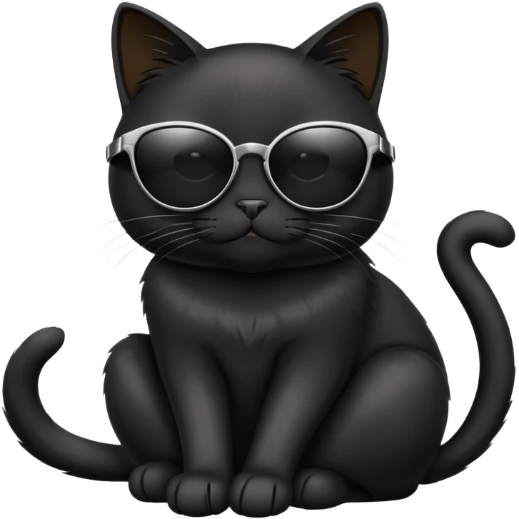 black cat wearing sunglasses emoji