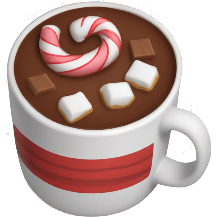 Hot cocoa with candy canes emoji