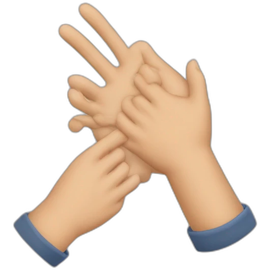Deux mains se craquant les doigts, paumes vers l’extérieur emoji