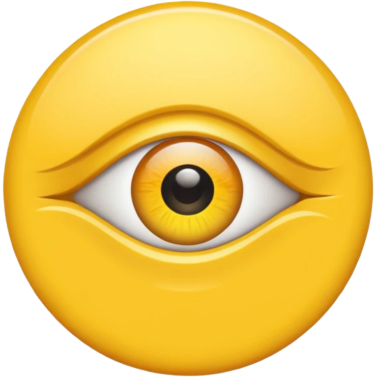 Yellow circle with an eye towards the middle left of the circle emoji