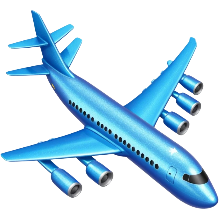 Glitter blue avião emoji
