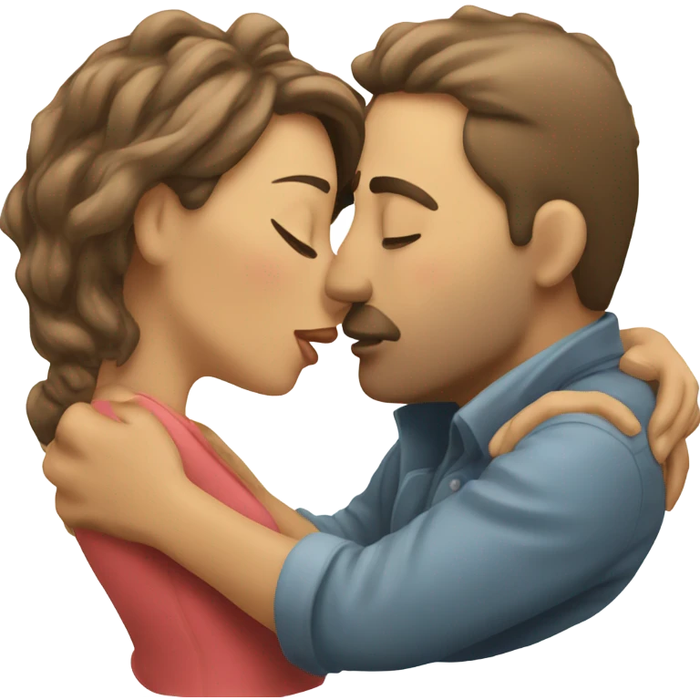 Man kissing wife  emoji