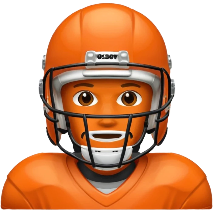 College football player helmet in  orange color  emoji
