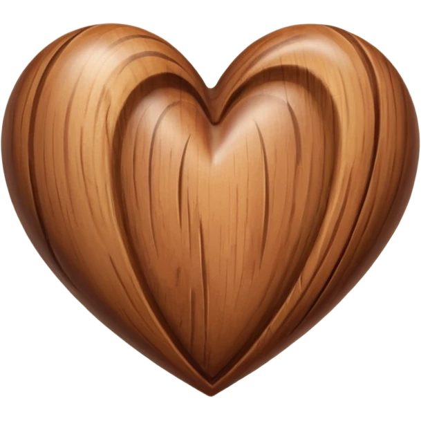 Natural wood heart emoji