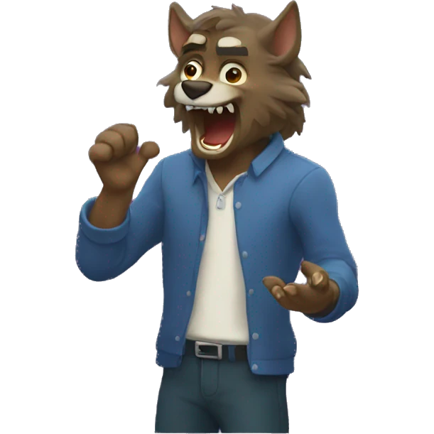Werewolf clapping emoji