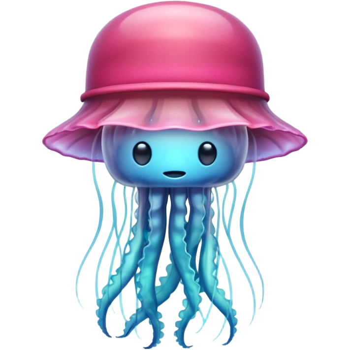 transparent jellyfish with a hat emoji