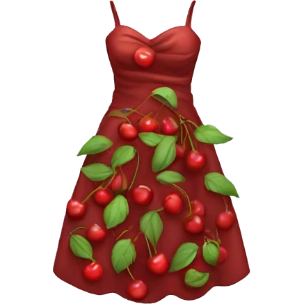 Dress with cherries and a white background emoji