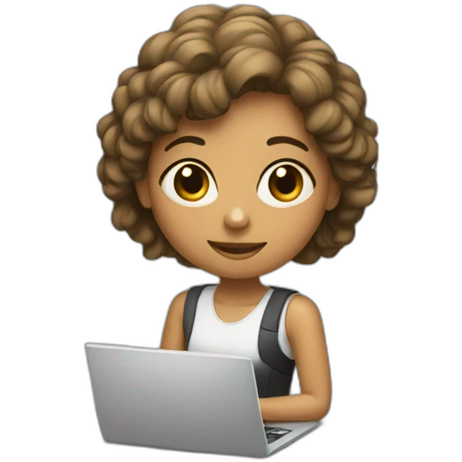 girl with notecomputer emoji