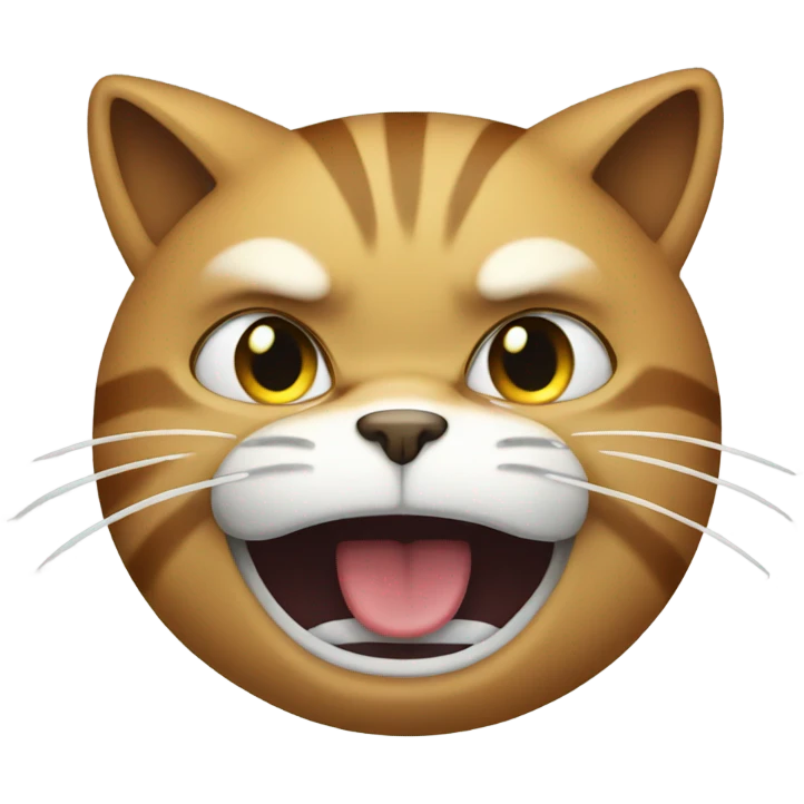 An angry cat throwing up emoji