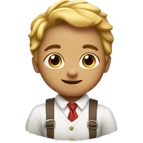 The child is playing emoji