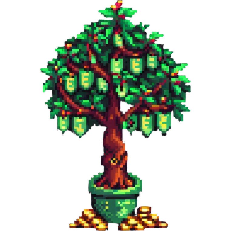 Money growing tree with coins emoji