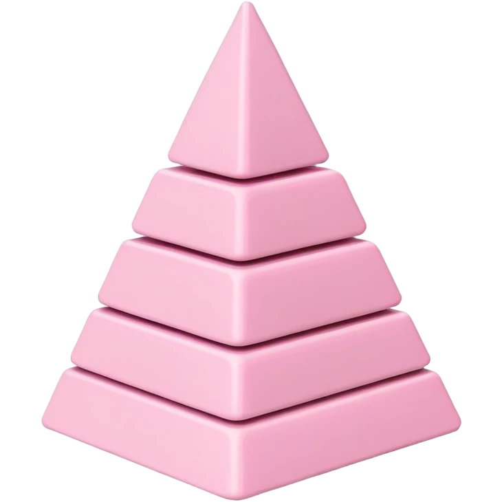 pastel pink stacking pyramid toy for babies and toddlers emoji