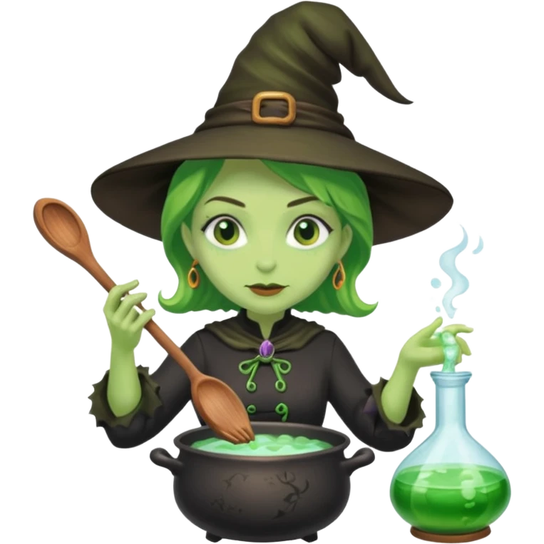green witch cooking potion emoji