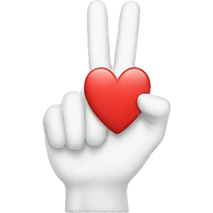 middle finger with a heart emoji