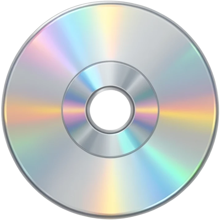 белый светящийся CD-диск, no background emoji