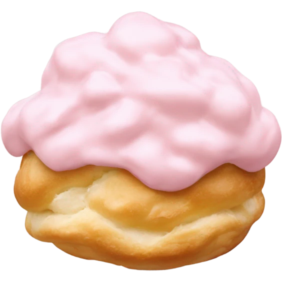 cream puff with pale pink icing emoji