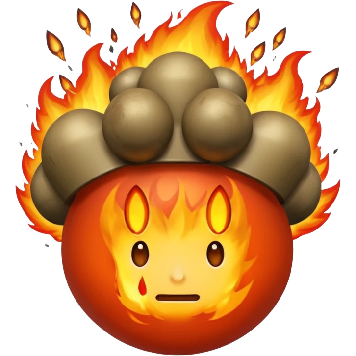 Create a mind blowing face with bombs coming out  emoji