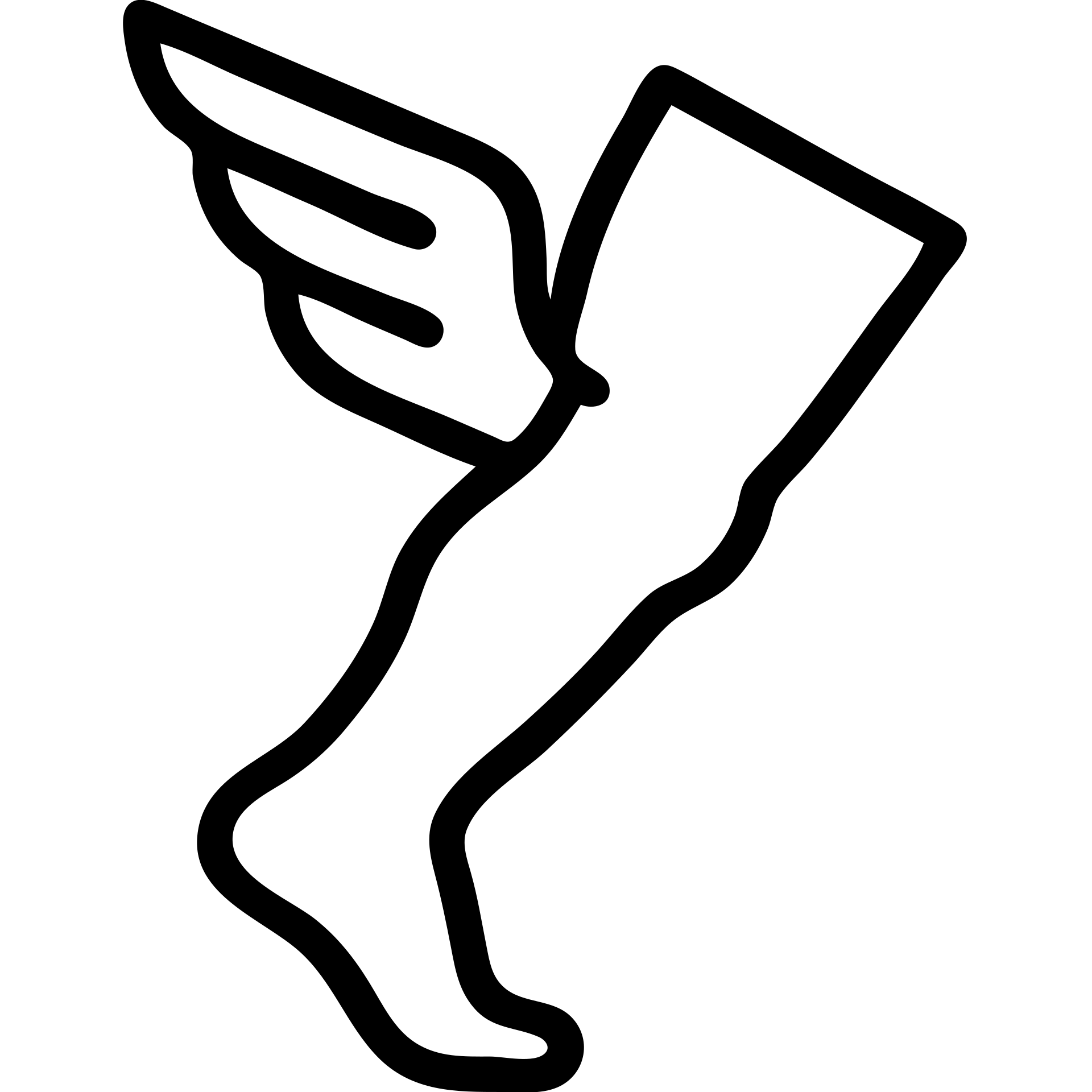 a flying leg with wings, outlined and simple emoji
