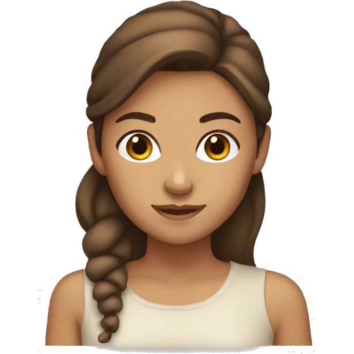 tan girl with brown hair and brown eyes emoji