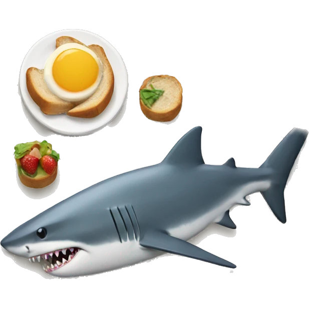 shark having breakfast  emoji
