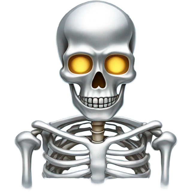 Skeleton made out of chrome emoji