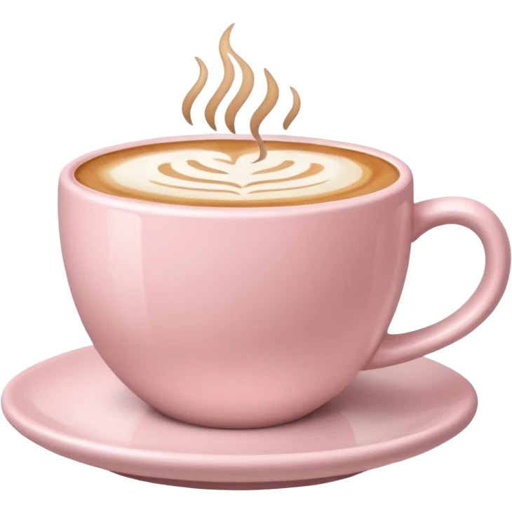 aesthetic light pink coffee cup with latte art emoji