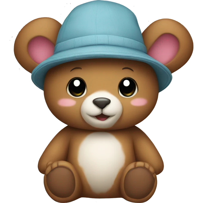 Teddy Bear with bunny hat emoji
