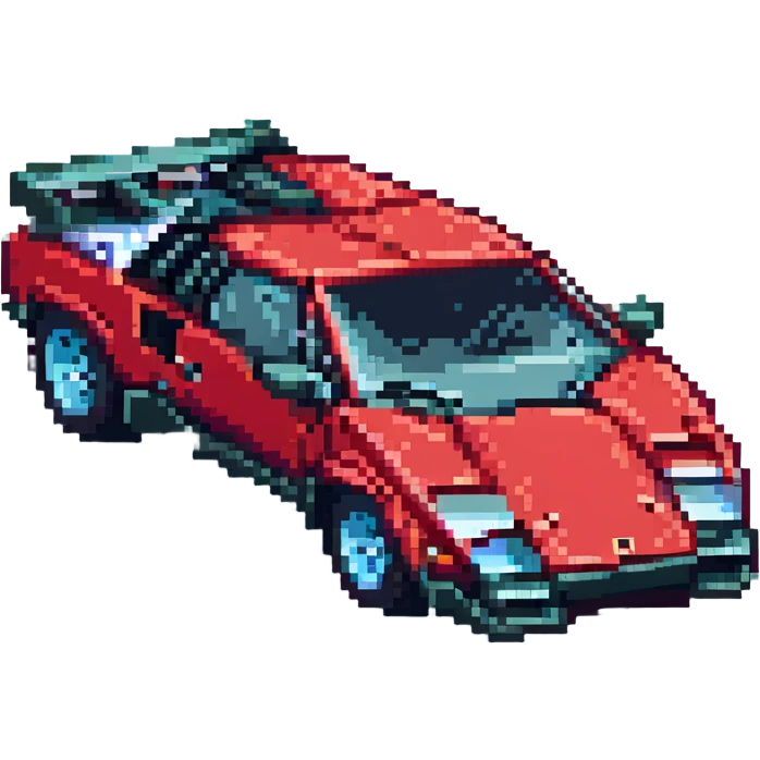 красная Lamborghini Countach, no background emoji