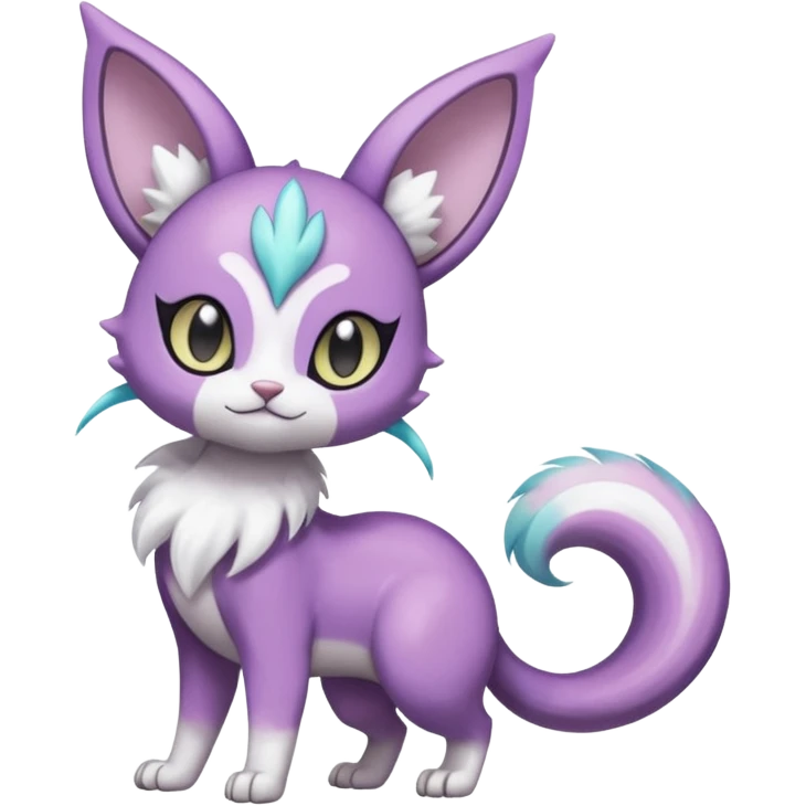 Smooth Soft Dark Pastel Meloetta-Purrloin-Gatomon-Trico-Pokémon-Digimon-Fakémon-fusion-hybrid-creature emoji