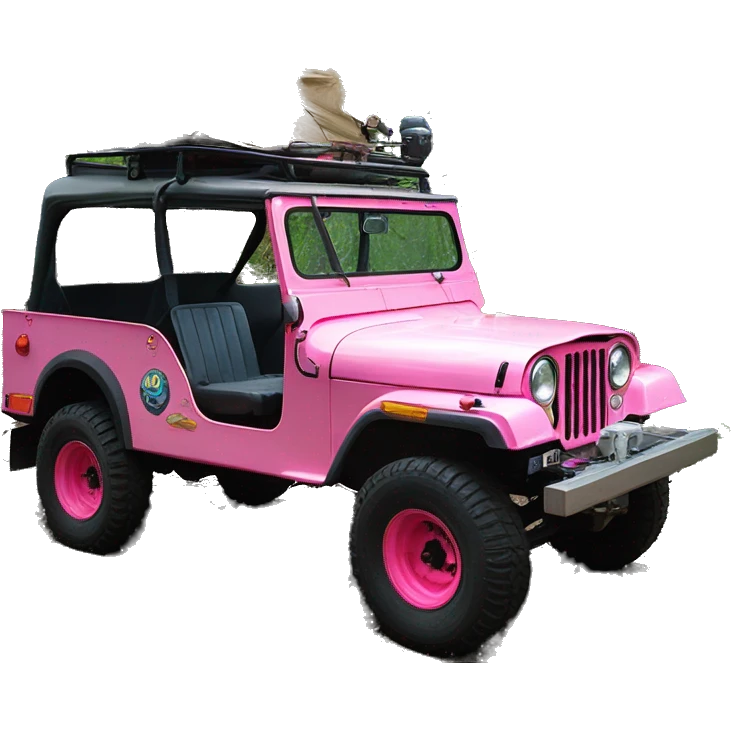 jungle tour 1973 Willy’s pearly pink cj  jeep with installed winch  emoji