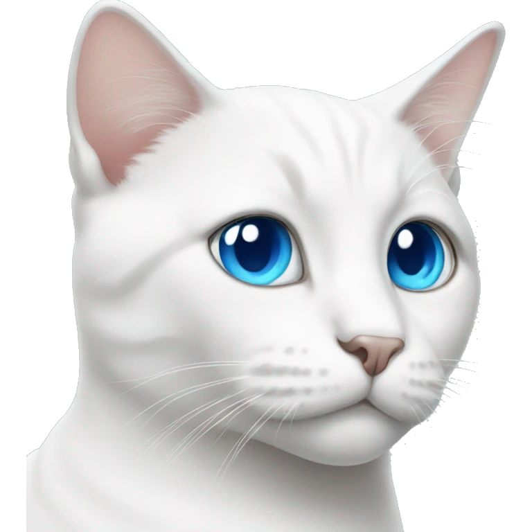 White cat with blue eyes emoji