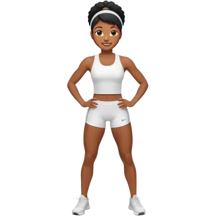 back woman in white sportswear Fit body emoji