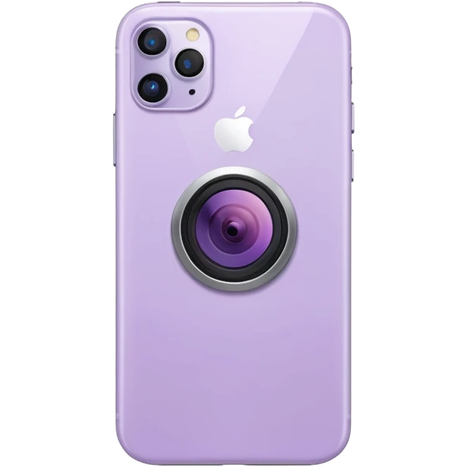 pastel purple iPhone back view with camera details emoji