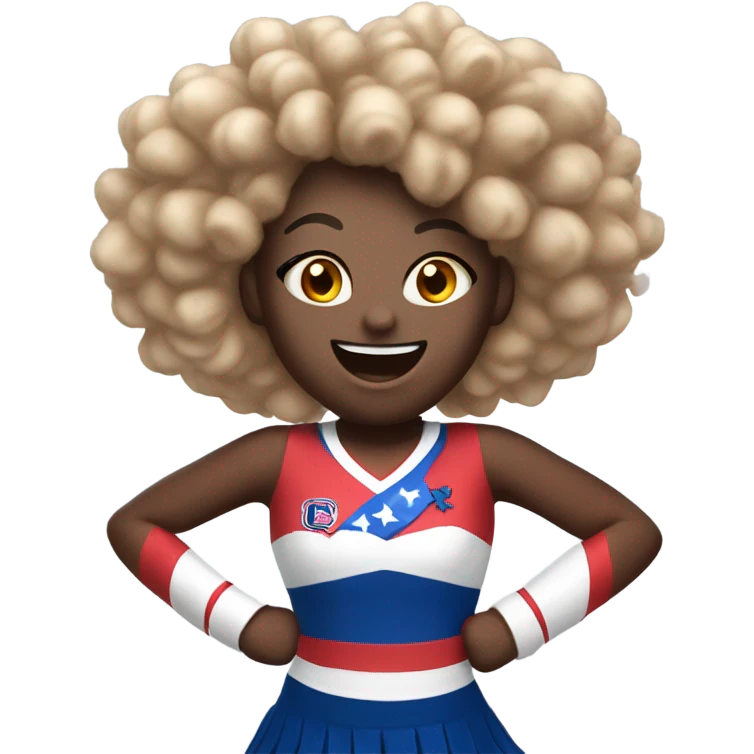 Red white and blue cheerleader emoji