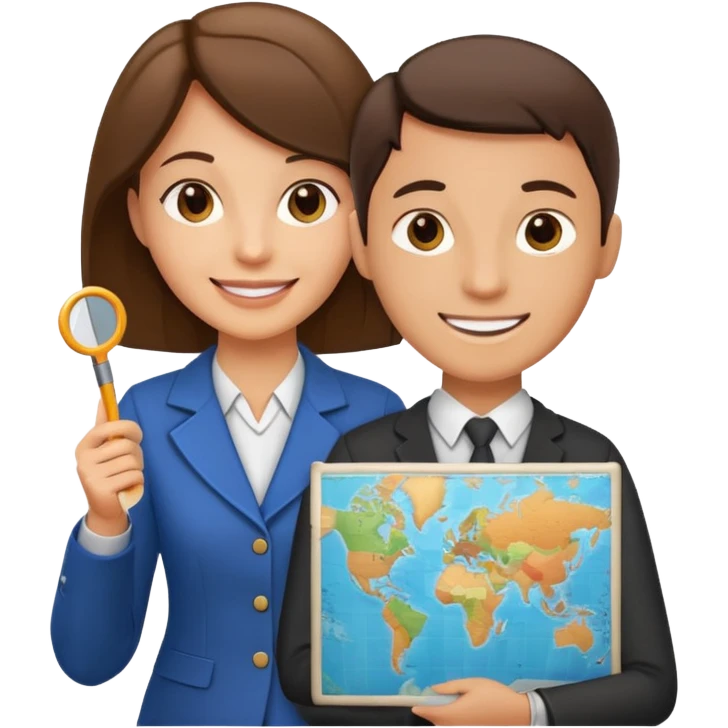 Teacher with map emoji