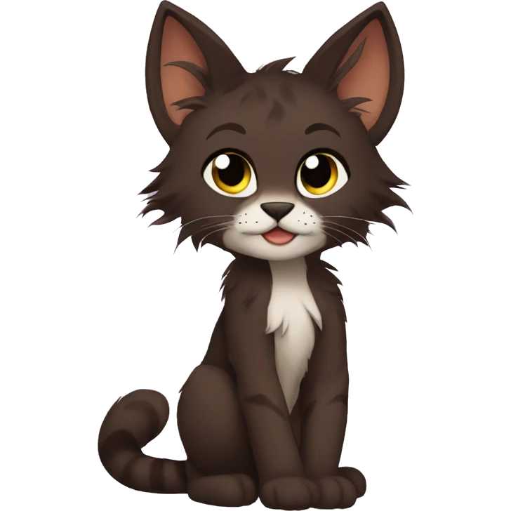 Anthro Shy Cute Cool Edgy Pretty Dark Brown Furry Feline Animal Anthro Sona emoji
