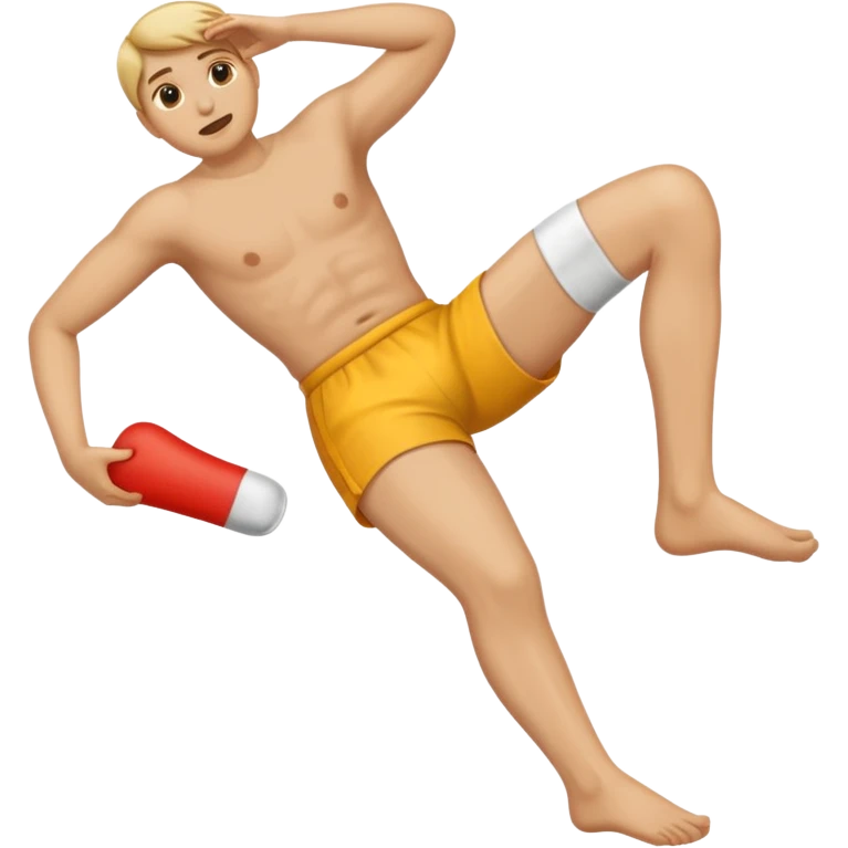 сделай на белом фото эмодзи человечек с травмой ноги emoji