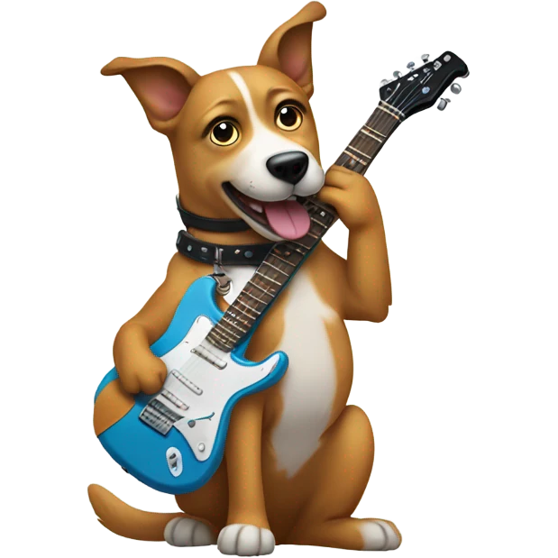 dog with rock guitar  emoji
