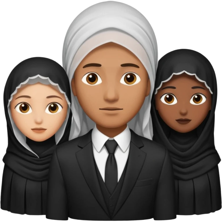 1 man 3 veiled women emoji