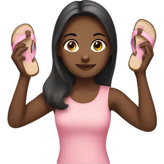 girl holding sandal in her hand emoji