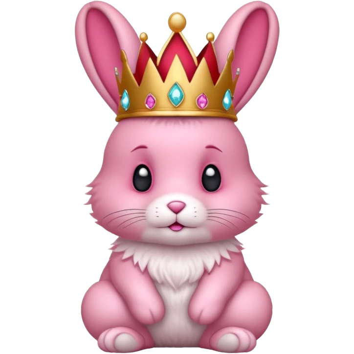 pink bunny with red crown emoji